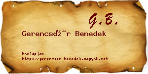 Gerencsér Benedek névjegykártya
