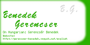 benedek gerencser business card