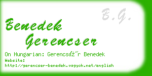 benedek gerencser business card